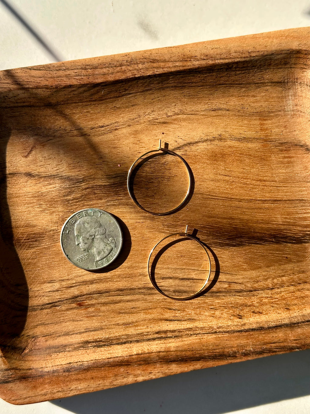 Gold F Hoops