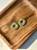 Olive + Silver Embossed Charm