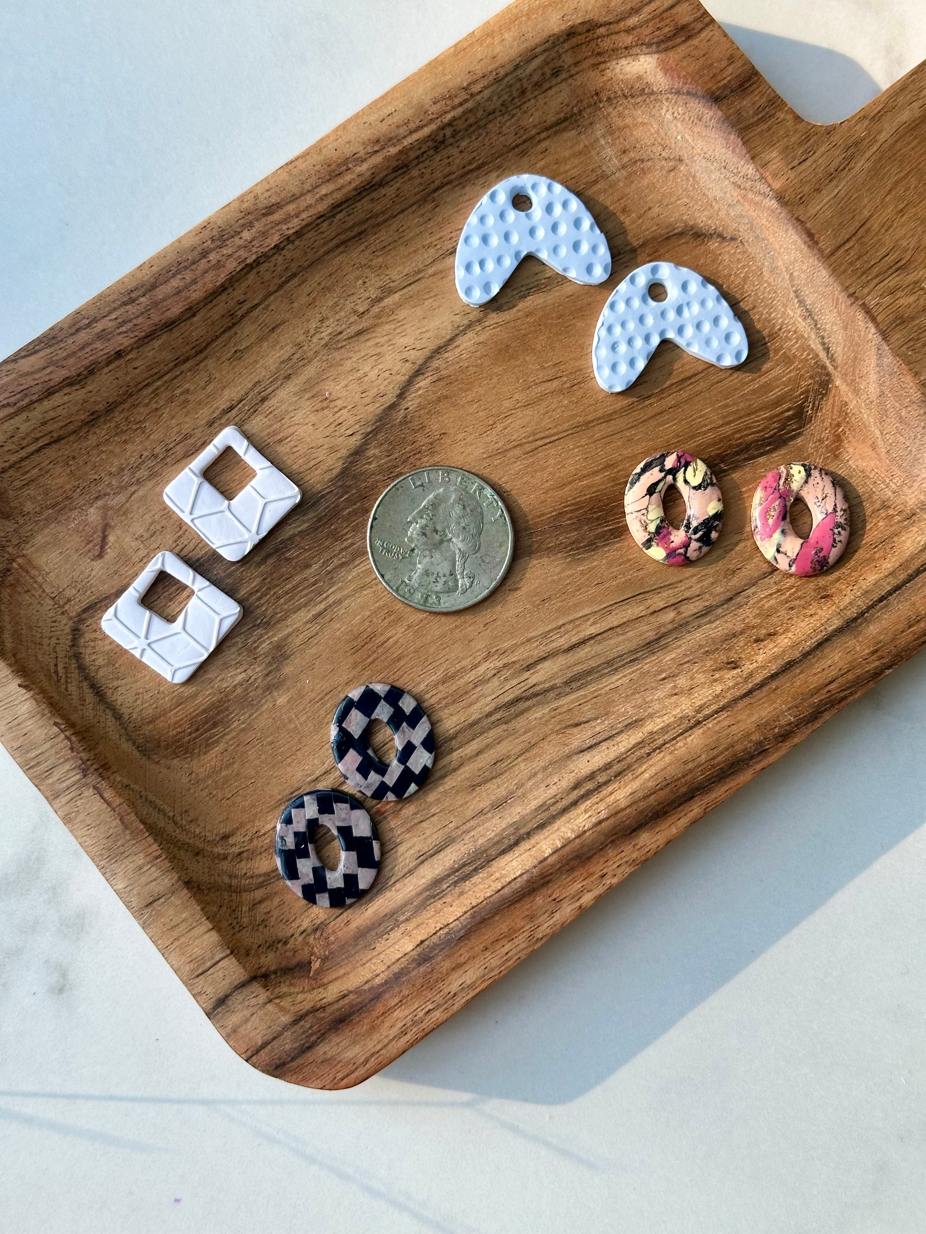 Checkered Oval Charm