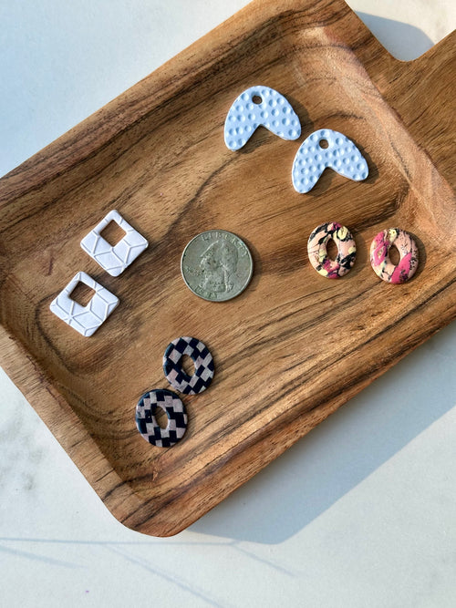 Checkered Oval Charm