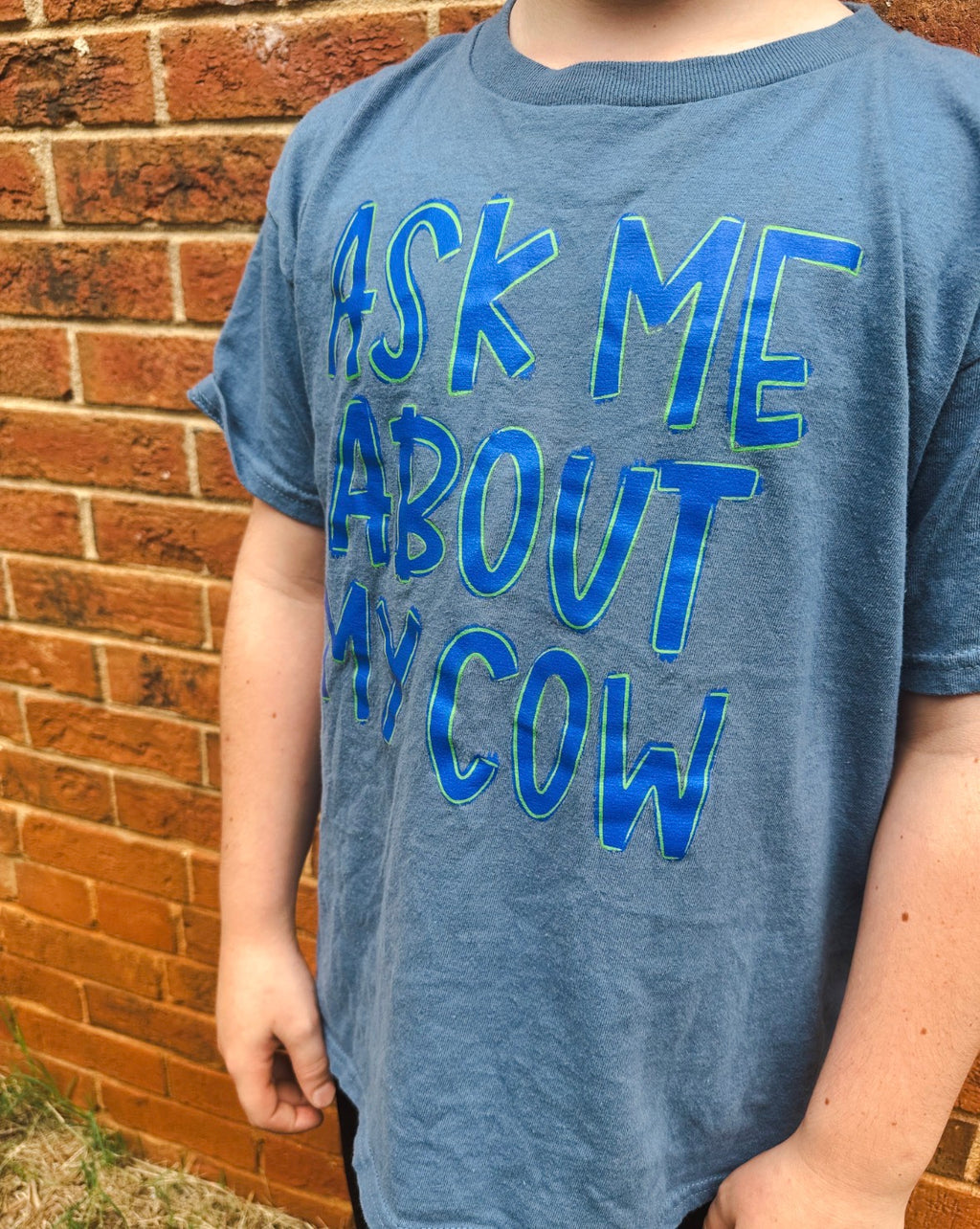 “Ask Me About my Cow” Youth Tee