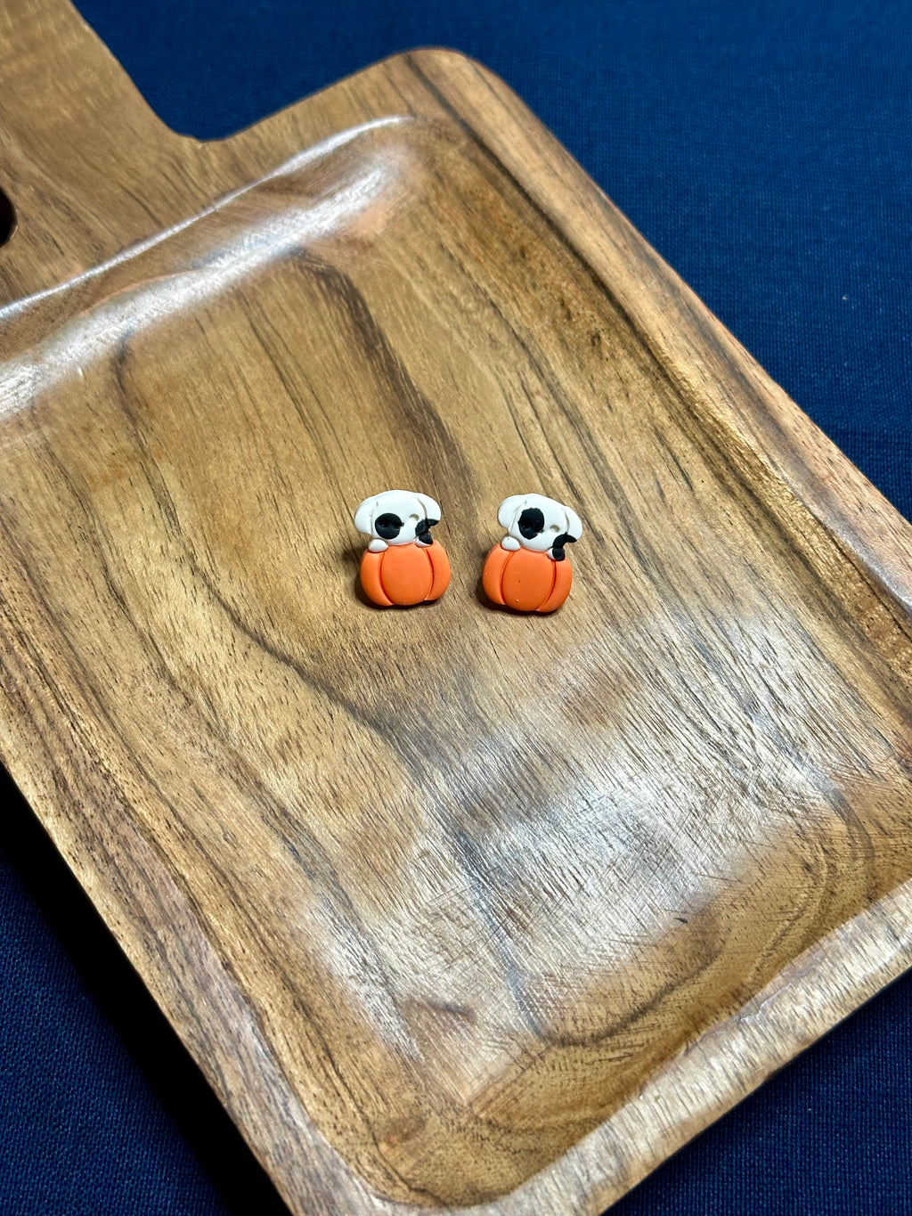 Peekaboo Pumpkin Dog Studs
