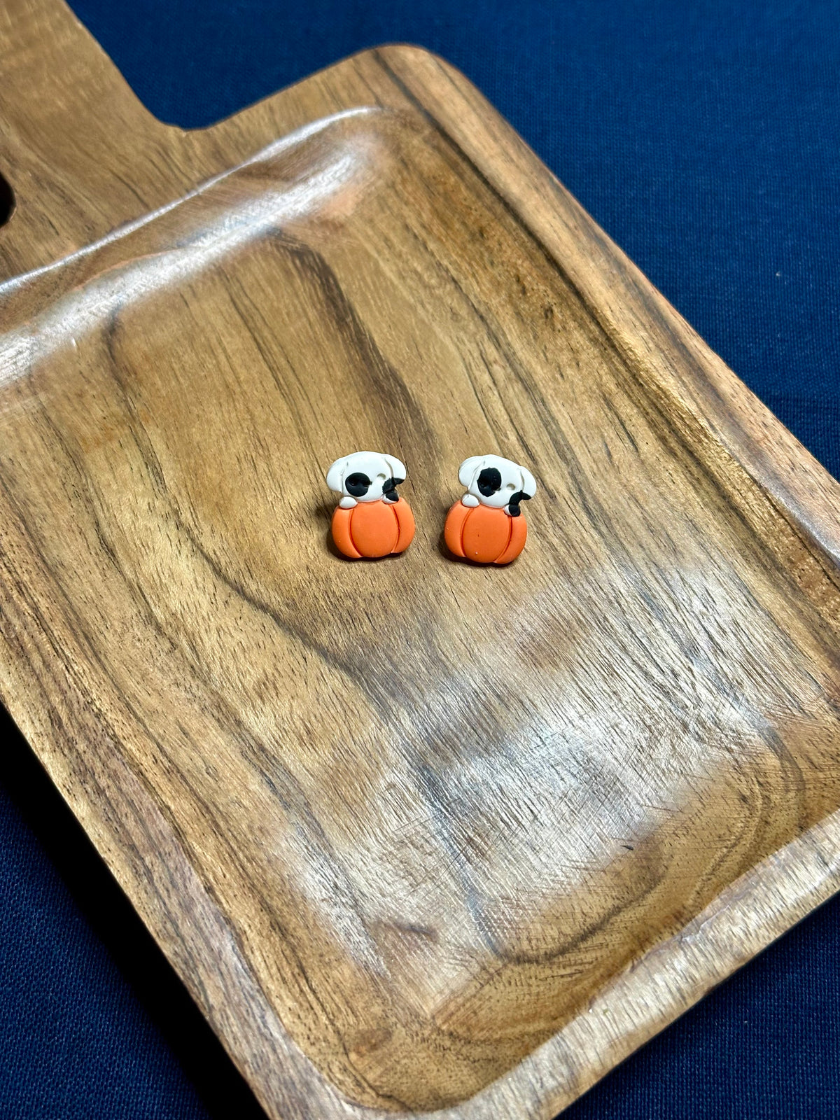 Peekaboo Pumpkin Dog Studs
