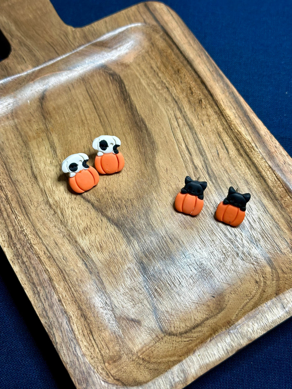 Peekaboo Pumpkin Dog Studs