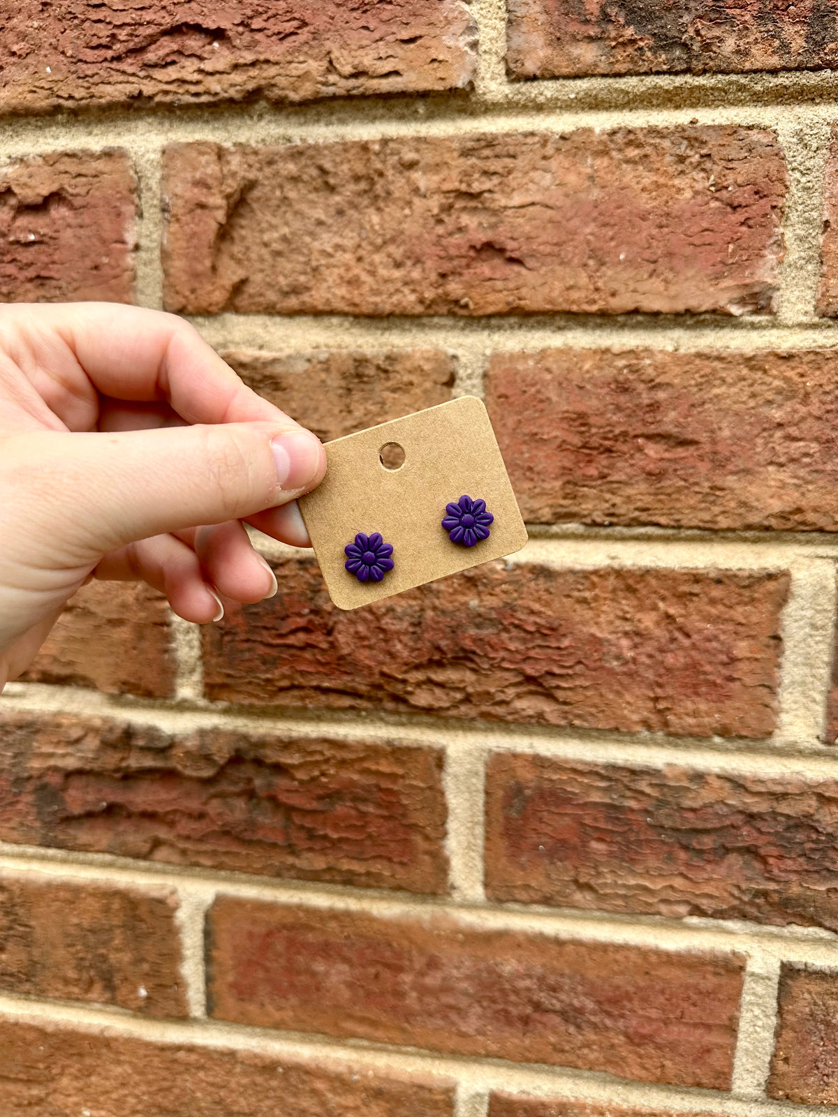 Purple Flower Studs