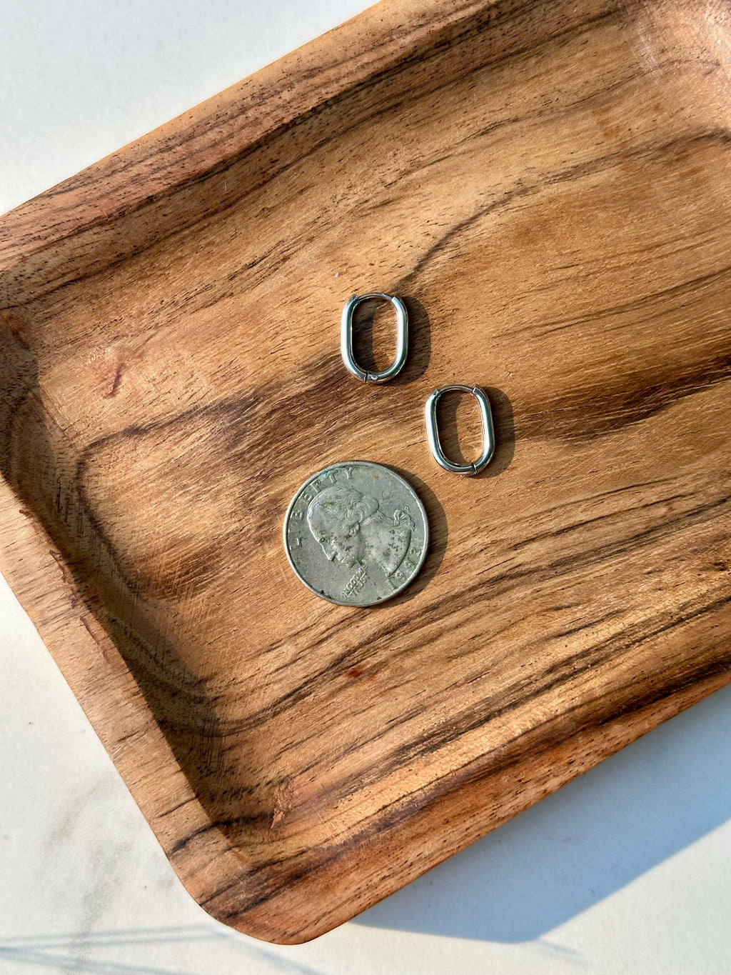 Silver B Hoops