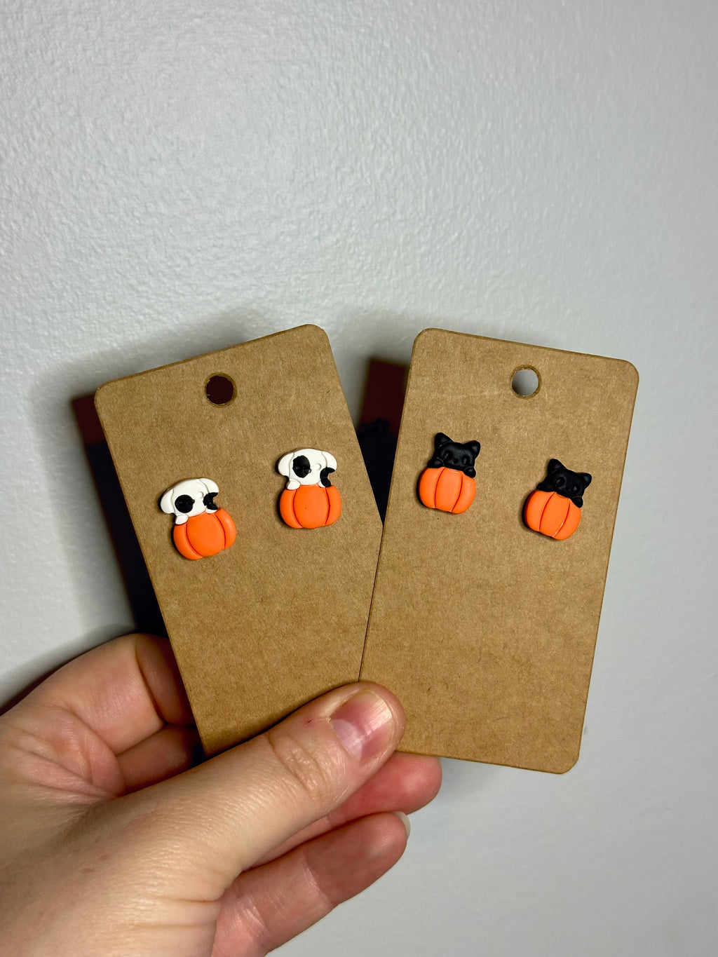 Peekaboo Pumpkin Dog Studs