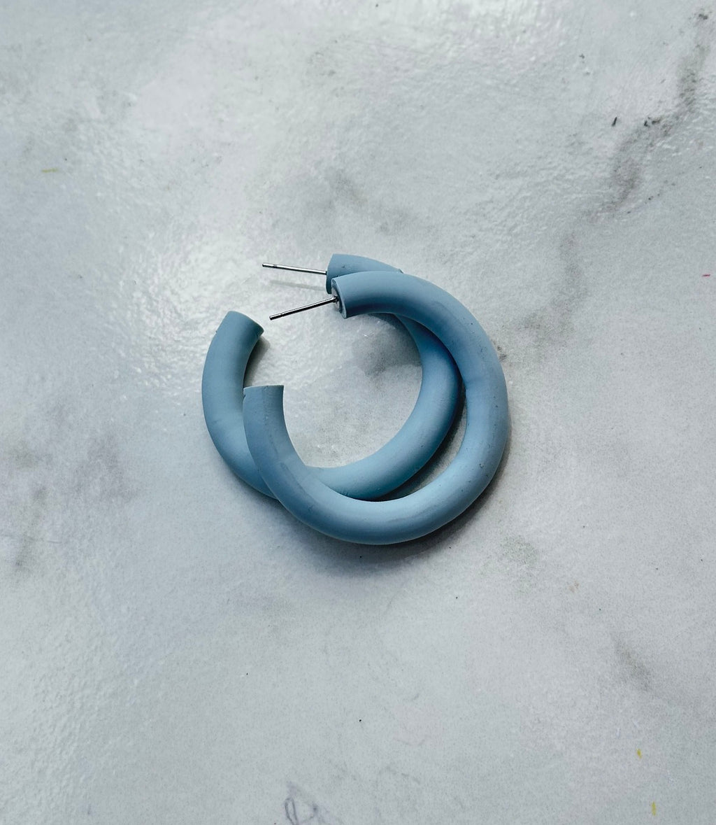 Classic Hoops- Dusty Blue