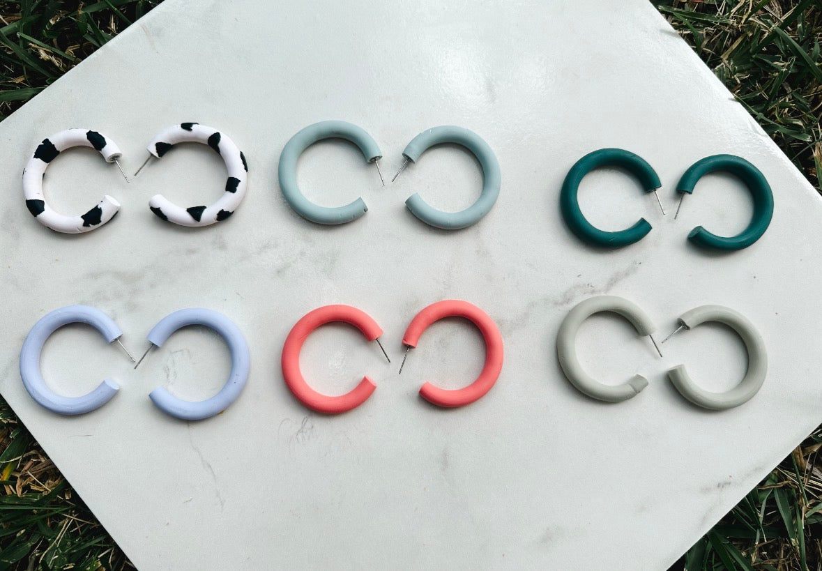 Classic Hoops- Cow Print
