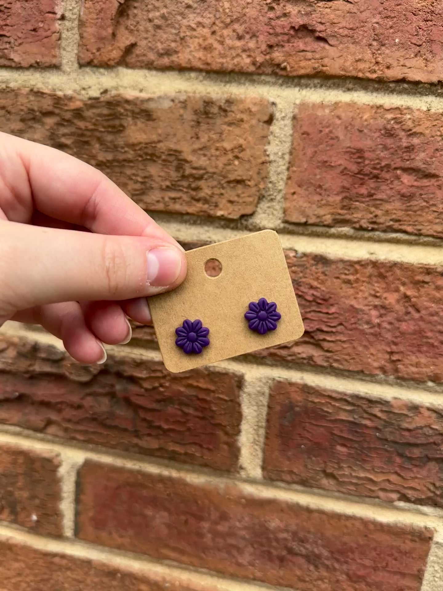 Purple Flower Studs